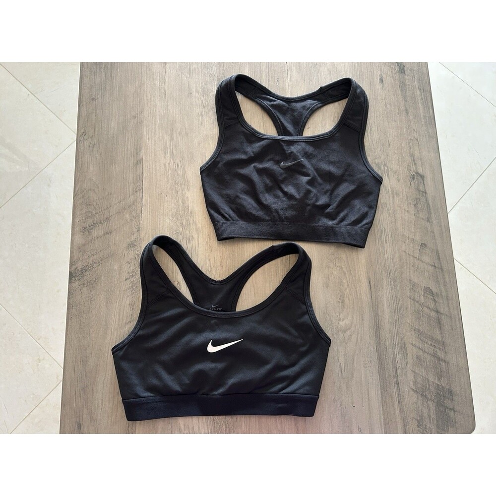 Nike Dri Fit Racerback Sports Bra Womens size XSmall Black (2)